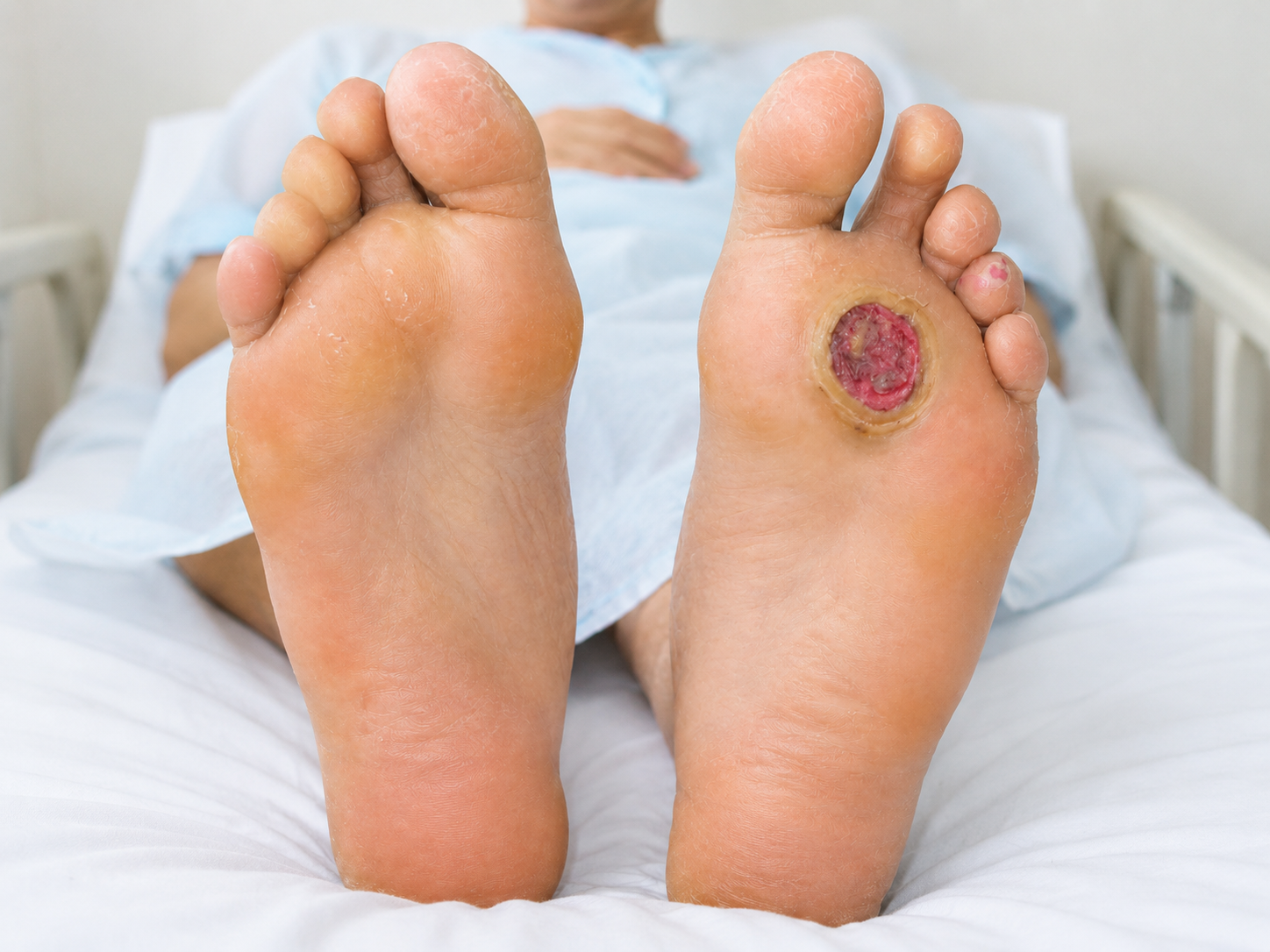 diabetic foot ulcer on patient